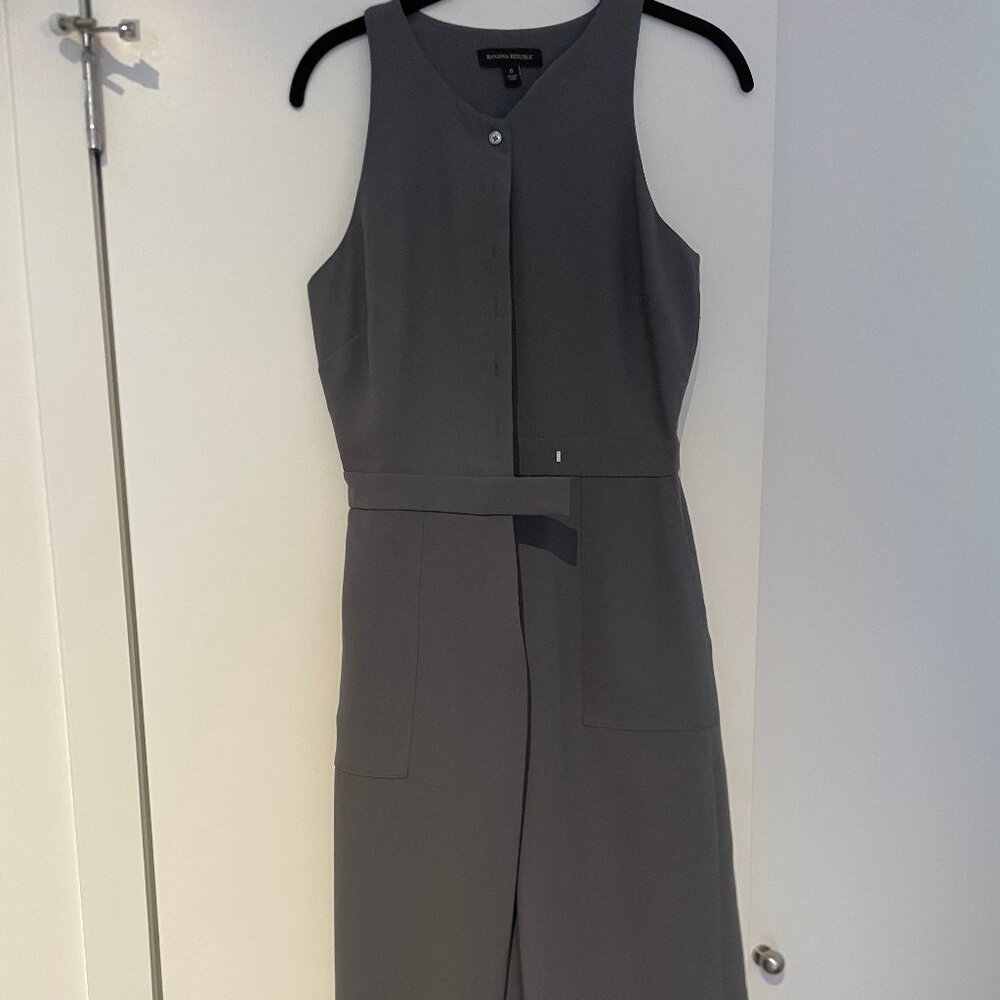banana repbulic grey sillk dress